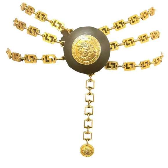 Gianna Versace Greek Key Bondage Collection Chain Medusa Belt - Picture 4 of 16
